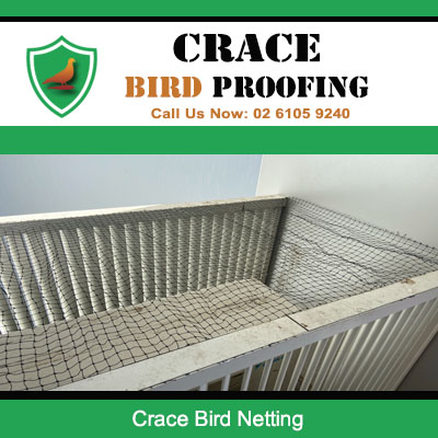 Professional bird exclusion netting protecting outdoor aircon from pest birds in Crace ACT