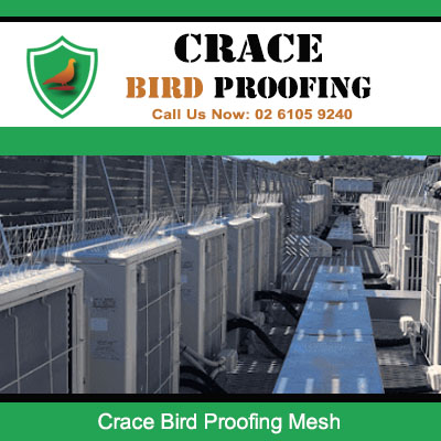 Bird proofing mesh installed on commercial rooftop HVAC units in Crace preventing pest access